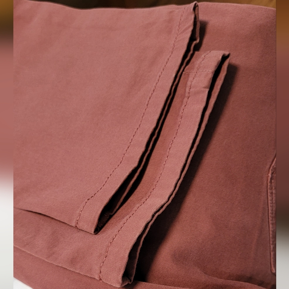 34 PAIGE Federal Slim Straight Pants Canyon Red Preppy Colorful Denim W2984 - Picture 6 of 10